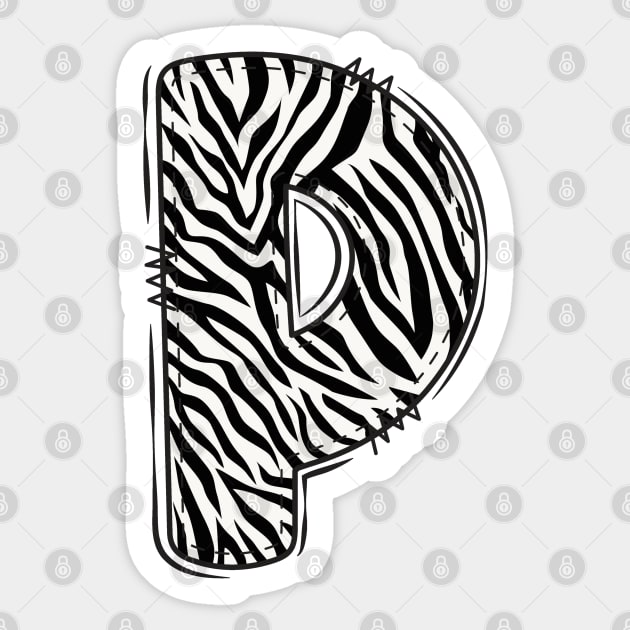 Zebra Letter P Sticker by Xtian Dela ✅